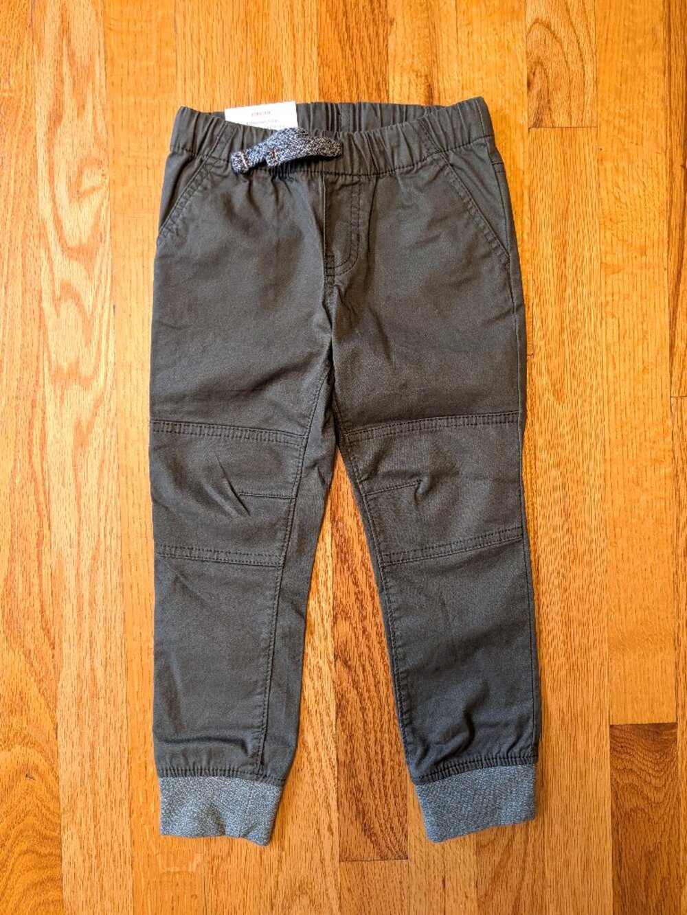 NWT Size 4t Cat & Jack Woven Pull-On Jogger Pants Olive Green